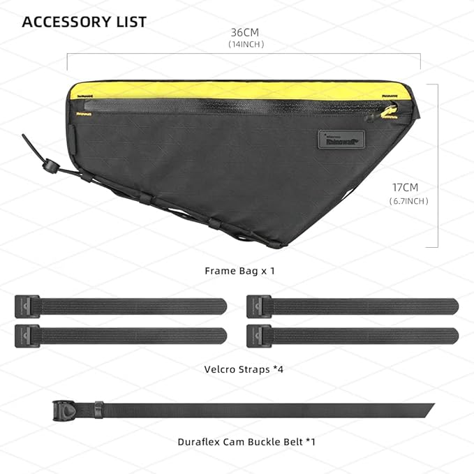 Rhinowalk Bicycle Front Frame Bag Bike Under Top Tube Triangle Bag Lightweight 1.7L Cycling Accessories Nylon Pack Pouch for Mountain Road Bike