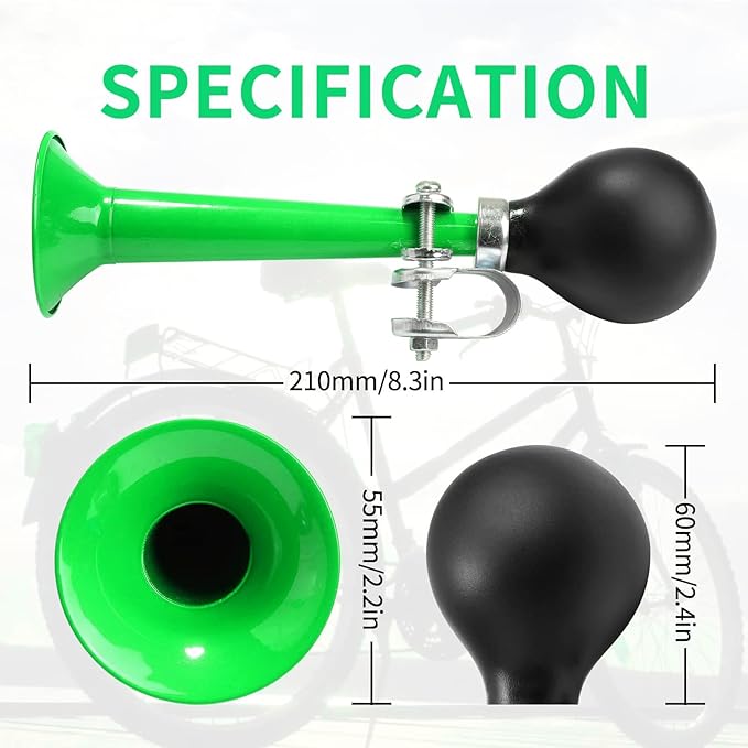 Bugle Horn Kids Bike Horn: Air Horn for Vehicles Bicycles Golf Cart Classic Vintage Aluminum Alloy Bike Horn