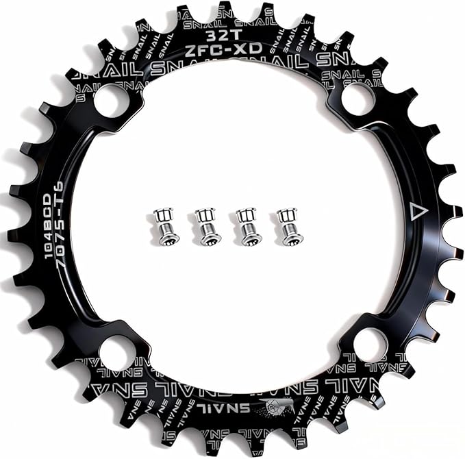 CYSKY 104 BCD Chainring 30T to 52T Narrow Wide Chainring with Sprocket Bolts for 1x Set-up Road Bike Mountain Bike BMX MTB Gravel Ebike