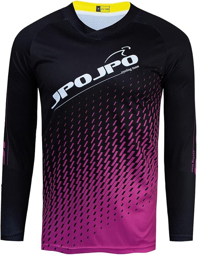 Men's Mountain Bike Jersey Long Sleeve MTB Off-Road Motocross Jersey Quick Dry Downhill&Motocross Shirts