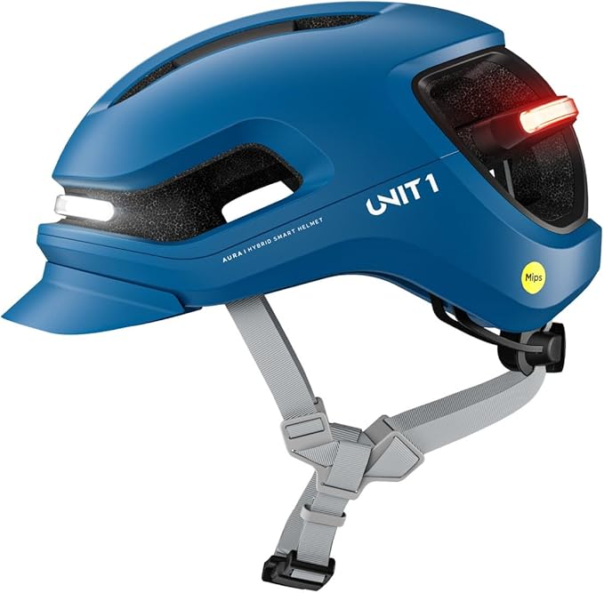 AURA Smart E-Bike Helmet with MIPS Safety, NTA-8776 Certified for 28mph, Integrated 500 Lumen LED Lights, Crash Detection, Turn Signals and Automatic Brake Light