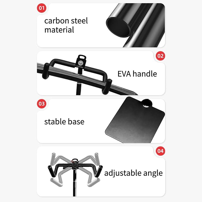 Rcool Carbon Steel Bike Stand,Adjustable 24-51in,Home Garage Parking Rack,Stable Anti-Slip,Durable Install,Frame Protection,Space-Saving，white