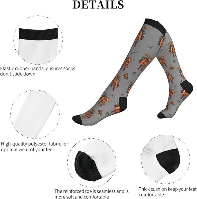 bassyil Compression Socks for Women & Men Circulation 15-20 mmHg Knee High Best Support for Nurses Travel Running Athletic