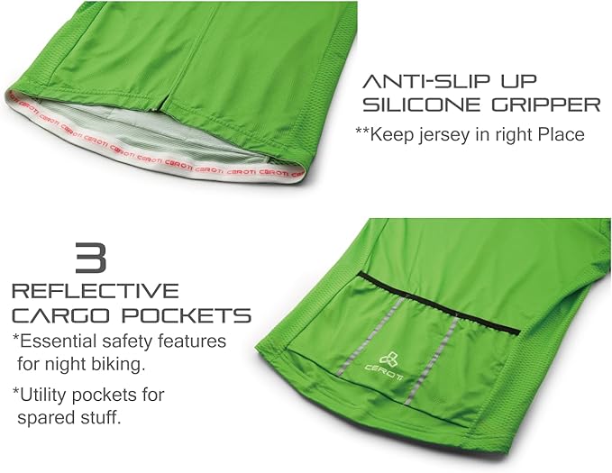 CEROTIPOLAR Snug Fit Men AirCool Cycling Jersey Bike Shirts UPF50+,PRO Dry Fit Light Weight Fabric
