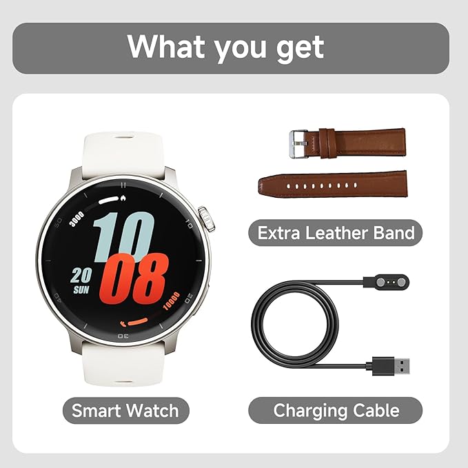 R5G Plus Smartwatch with GPS, Bluetooth Calling, 3ATM Waterproof Build, Custom Watch Faces, 110+ Sports Modes, All-Day Health Tracking, Sleep Insights, Compass, Barometer & Seamless Fitness Support
