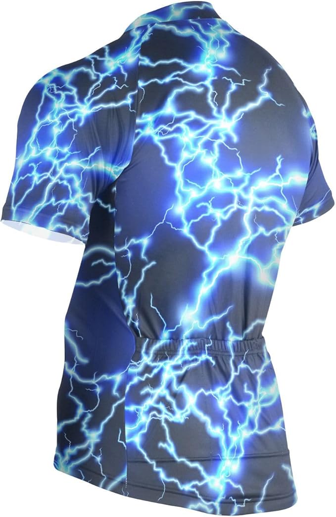 Men's Cycling Bike Jersey Short Sleeve Moisture Wicking, Breathable, Quick Dry Biking Shirt with 3 Rear Pockets