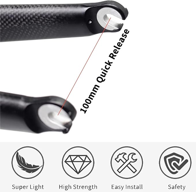 700C Carbon Fiber Road Bike Gravel Bike Fork 1-1/8" Straight Steerer Rim Brake Lightweight Front Fork