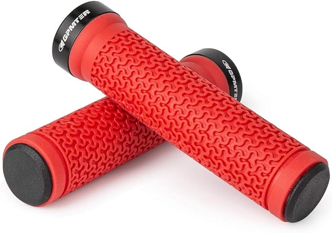 Bike Handlebar Grips, Single Lock on Bicycle Handle Bar, for BMX, Mountain, MTB, Beach Cruiser, Scooter, Folding Bike, Soft Non-Slip-Rubber Hand Grip Comfortable Ergonomic