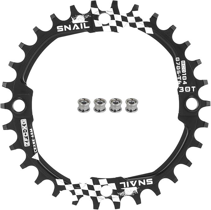 FOMTOR 104 BCD Chainring (30-52T) 7-12 Speed Compatible CNC 7075 Aluminum Narrow Wide Tooth Round Oval Chainrings for MTB/Road Bike Ebike Chainwheel Black/Red