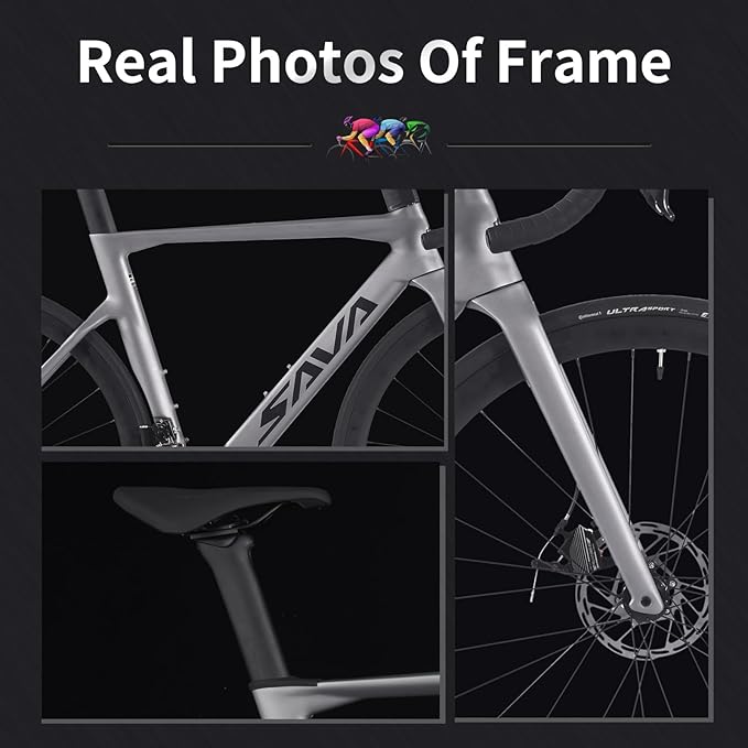 SAVADECK Carbon Road Bike, T800 Carbon Fiber Frame 700C Racing Bicycle with Shimano 105 R7000 22 Speed Groupset and Mechanical Disc Brake, Ultra-Light Carbon Bike for Adult.