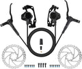 Hydraulic Disc Brake Set for Mountain Bike, Front and Rear Brakes, 160mm Rotor, 800mm/1600mm Cable Length