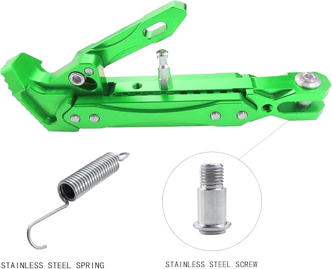 Universal Motorcycle Kickstand Adjustable Foot Side Support Parking Kickstand for Electric Motorbike Parking Foot Side Support Stand (Green-1)