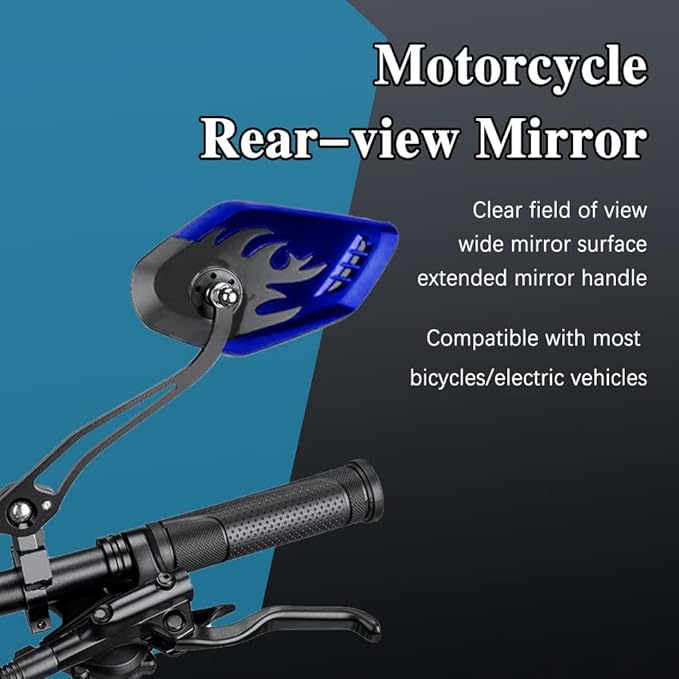 ASUBHA 2PCS Motorcycle Mirrors, Motorcycle Mirrors for Handlebar, Convex Handlebar Rear View Side Mirror with M8 M10 Bolt, Wide Angle Rear View Mirror Car Accessories for Scooter ATV UTV Dirt Bike
