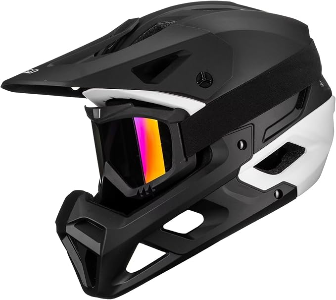 ILM Full Face Mountain Bike Helmet ASTM CPSC Adult with Adjustable Visor for MTB BMX Model HT58