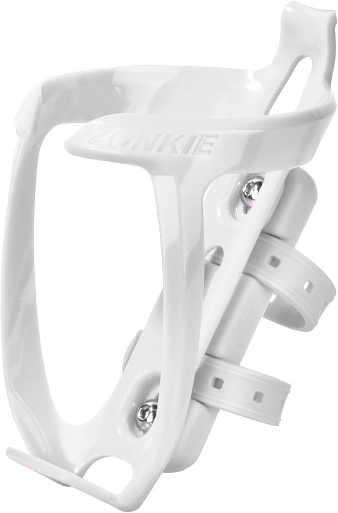 Bicycle Bottle Cages, Plastic Bike Bottle Holder with Cage Mounting Base (White)