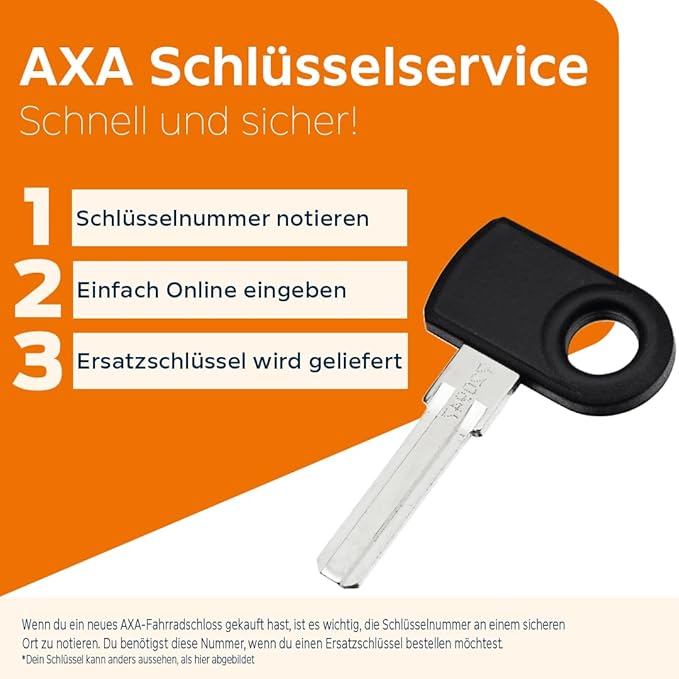 AXA Imenso X Large Retractable Frame Lock - Key is Removable - Wide Opening 70mm - Security Level 12 - Can be Combined with Chain - Black