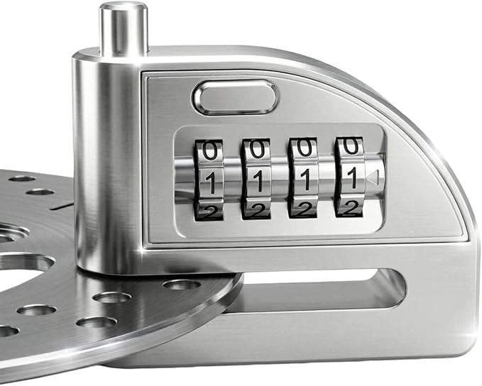 Motorcycle Disc Lock, Anti-Theft 4 Digit Combination, E-Bike, Scooter & Off-Road Motorcycle & Mountain Bike, Heavy Duty Keyless Security with High-Strength Alloy, No Alarm Mechanical Design