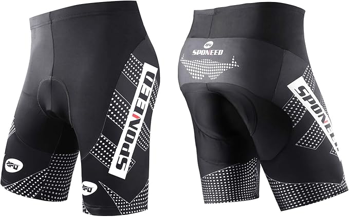 sponeed Men's Cycling Shorts Padded Bicycle Riding Pants Bike Biking Clothes Cycle Wear Tights