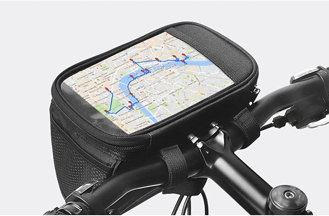 traderplus Bike Handlebar Bag Bicycle Front Basket Scooter Bag Insulated Cooler Storage Pouch Road Mountain Cycling Pack Cycling Accessories with TPU Touch Screen & Reflective Stripe