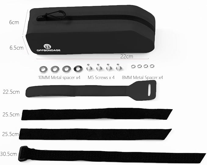 Waterproof Bike Top Tube Bag - TPU Bolt-On & Strap Mount Frame Pack, Lightweight Aerodynamic Cycling Storage for Mountain/Road/Gravel