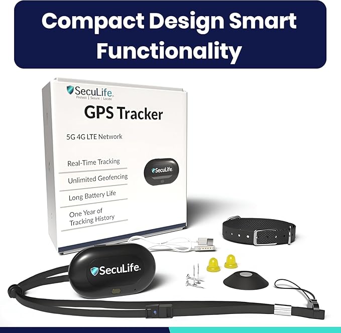 SecuLife GPS Tracker for Vehicles, Kids, Adults, Pets & Bikes – Hidden Car Tracker with Geo-Fencing, Location History, Water-Resistant, Lightweight Build, Long Battery Life & 4G LTE Real-Time Tracking
