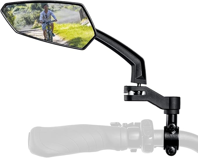 Addmotor Bike Mirrors, 1 Pair Bicycle Mirror Handlebar Mount, 360° Adjustable Rotatable Bike Mirror, HD, Safe Handlebar Rearview Mirror, Bike Accessories Bicycle Mirrors Set(Black)