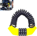 1 PC Motorcycle Helmet Lock, Portable Bicycle Helmet Combination Lock, Anti-Theft Retractable 4 Digit Small Cable Lock, Universal Heavy-Duty Alloy Lock for Scooter, Bikes, Luggage (Yellow)