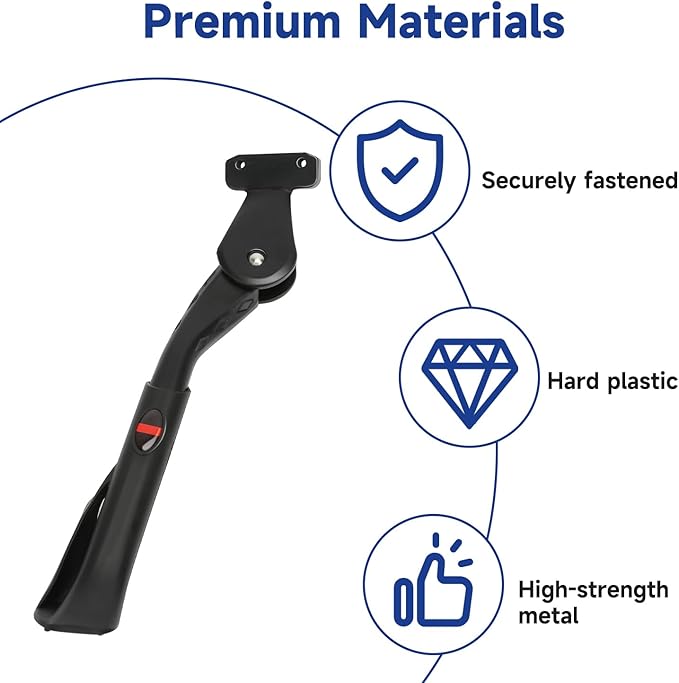 Universal Ebike Kickstand Compatible with Ridstar Q20 Pro Lite H20 H26 Pro Super 73 S2 RX Electric Bike, Adjustable Kick Stand for 20-29 Inch Adult Mountain Bike Fat Tire Folding E-Bike Parts