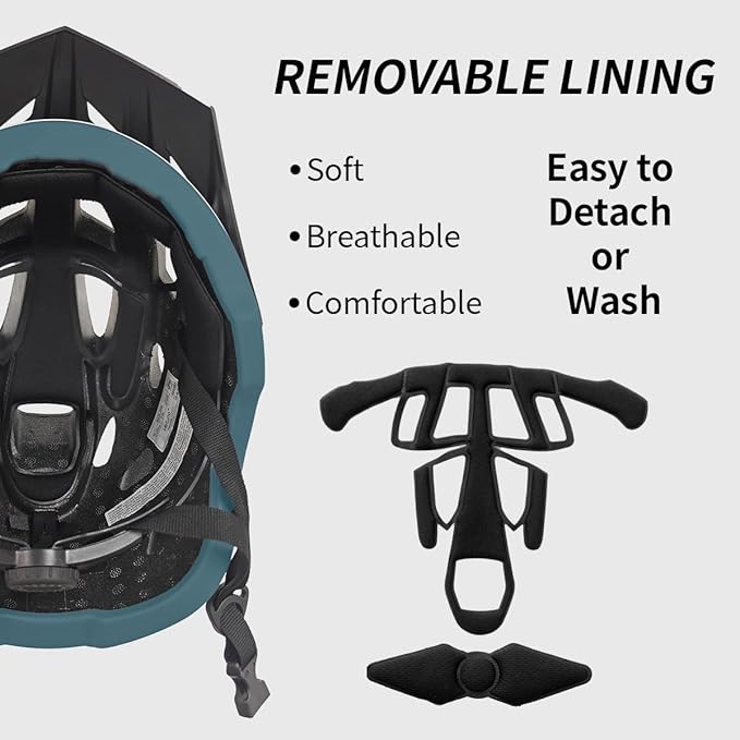 Bike Helmet for Adults, Lightweight Mountain Bicycle Helmet with USB Rechargeable LED Rear Light, Removable Sun Visor for Women, Men, Suitable for Cycling and Commuting