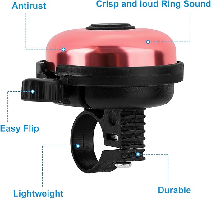 Accmor Classic Bike Bell, Aluminum Bicycle Bell, Loud Crisp Clear Sound Bicycle Bike Bell for Adults Kids