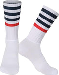 Mens Compression Socks Anti Slip Silicone Aero Socks White Line Men Bicycle Sport Running Socks