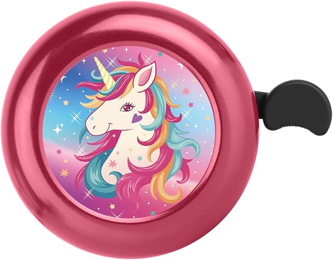Pink Unicorn Bike Bell for Kids Girls Boys,Adjustable Size Bicycle Bell Bike Accessories for Adult Women Men Clear Sound Bike Horns