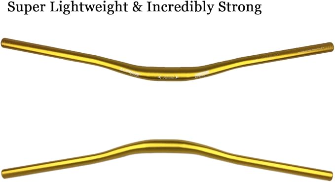 Wake 31.8mm MTB Mountain Bike Handlebar, Aluminum Alloy Mountain Bike Bicycle Riser Handlebar Extra Long 720/780mm with Paint Matte Surface (Gold, 780mm)