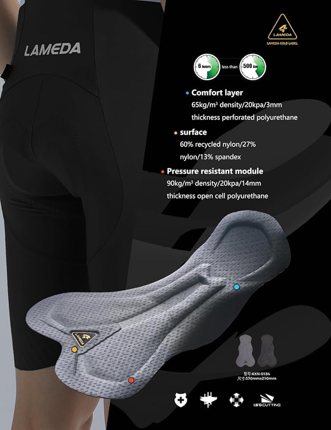 LAMEDA Padded Bike Shorts for Men Breathable Cycling Shorts with Padding Moisture-Absorbing Bicycle Shorts for Biking Road