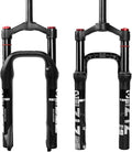 ZTZ 20 * 4.0 inch Fat Tire Air Suspension Fork - 130mm Travel, 135mm Spacing Hub, 9mm QR, Crown Lockout,Ultralight Fat Tire Bike Front Fork, Fit for Snow Beach XC Mountain Bikes