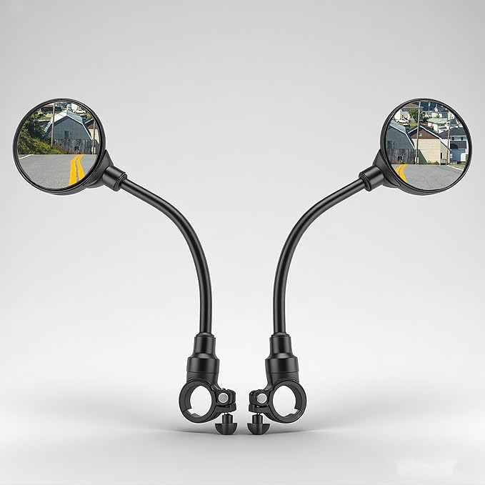 Bike Mirror Handlebar Mount – Adjustable Wide-Angle Rear View Mirror, Tool-Free Clamp for 22–32 mm Handlebars Suitable for bicycles, electric bicycles, motorcycles, scooters, etc.