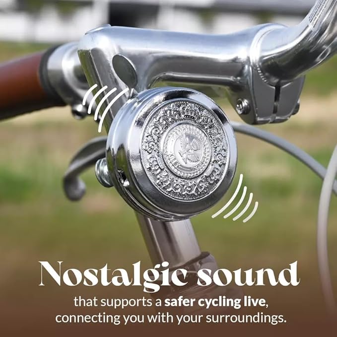Showa Retro Vintage Classic Bicycle Bell Silver Bike Handlebar Ring Bell LM-025