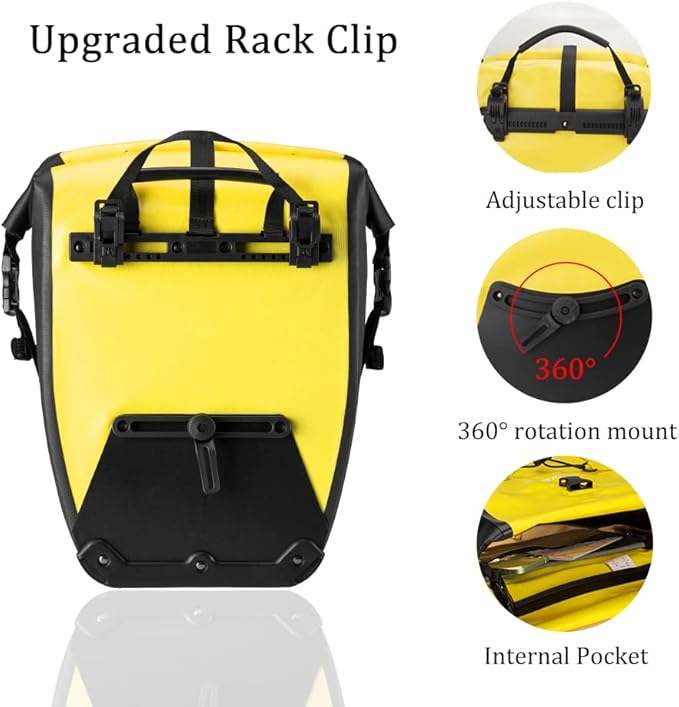 ROCKBROS Bike Panniers Waterproof Bike Rear Rack Bag Max 30L Large Capacity Bike Rear Panniers for Cycling Traveling Commuting 2 Pack