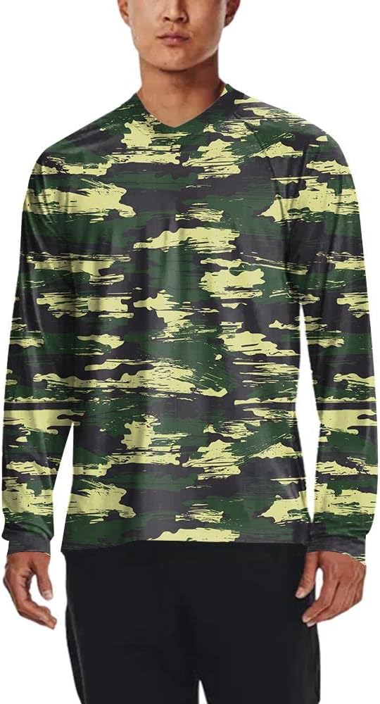 Men's MTB Shirt Long Sleeve Off-Road Motocross Cycling Jersey Mountain Bike Shirts Quick-Dry Moisture Wicking
