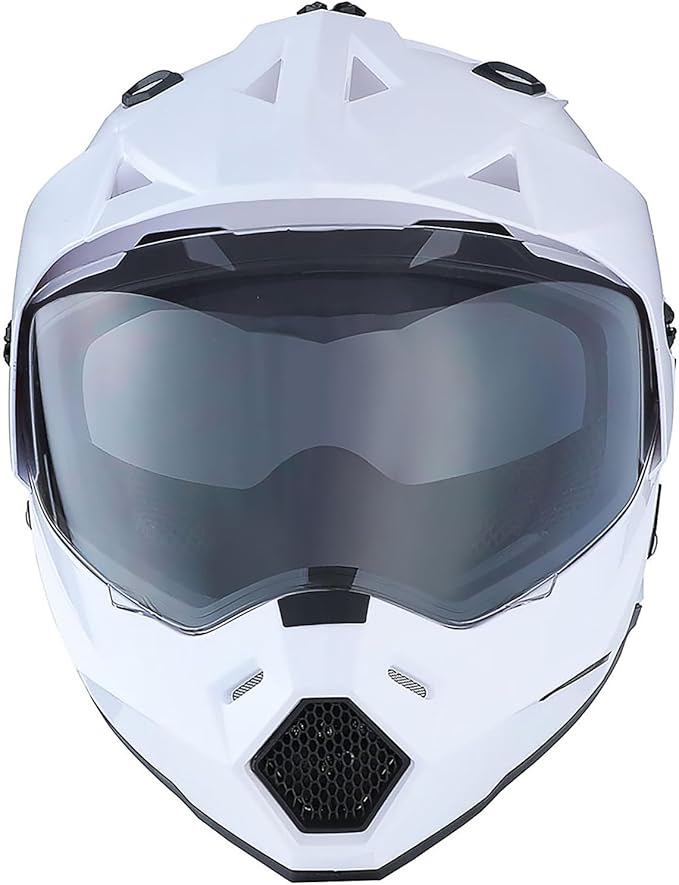 1Storm Youth Kids Dual Sport Dual Visor Motorcycle Motocross Off Road Full Face Helmet Matt Black