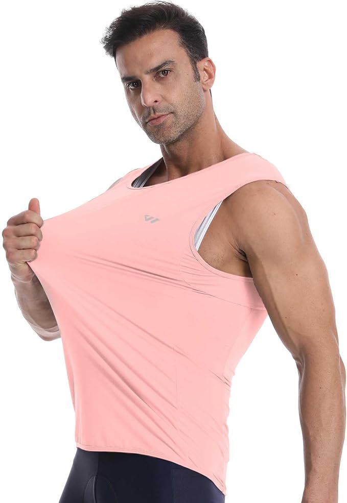 Lo.gas Sleeveless Cycling Jersey Men, Biking Base Layer Breathable and Lightweight with Back Pocket Sports Vest