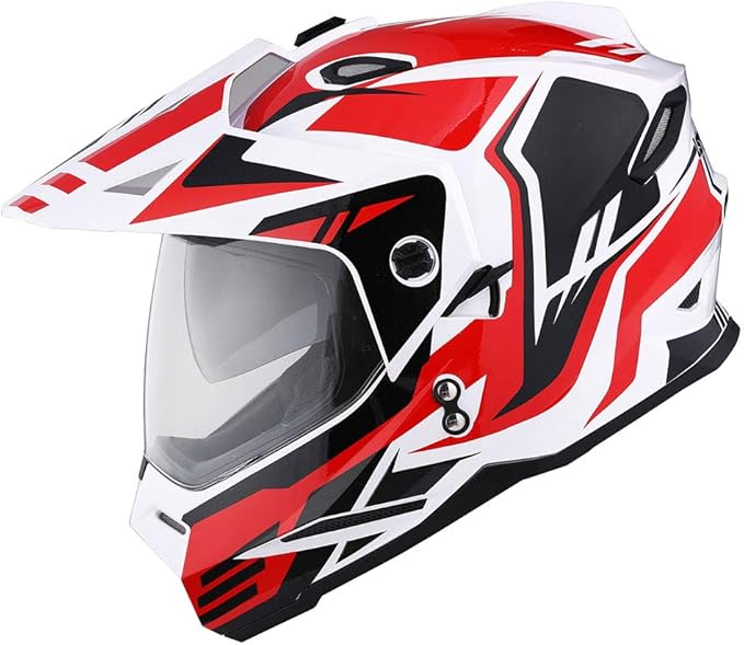 1Storm Dual Sport Motorcycle Motocross Off Road Full Face Helmet Dual Visor: HF802