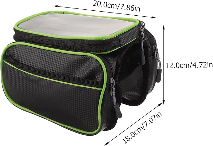 POPETPOP Bike Frame Bag Waterproof Pu Large Capacity Front Handlebar Phone Holder for Mountain and Road Bikes, Top Tube Pouch Compatible with 6.2-inch Phones, Cycling Storage Saddle Pack