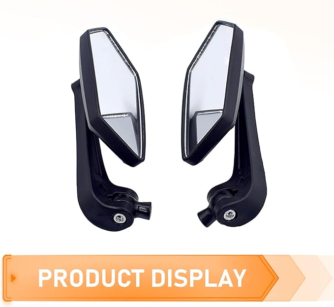 2 PCS Universal Motorcycle Rear View Mirrors with Installation Bolts, Convex Handlebar Mount Side Mirror Compatible with Scooter, ATV, Dirt Bike and Cruiser (Black)