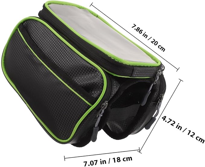 BESPORTBLE Bike Frame Bag and Handlebar Pouch Waterproof Pu Material Large Capacity 6.2-inch Bike Top Tube Storage Bag for Cycling Accessories