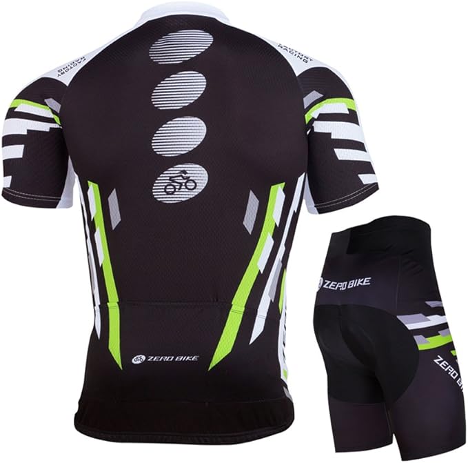Men's Short Sleeve Breathable Cycling Jersey Set 3D Padded Bicycle Shorts Sportswear Suit Quick Dry