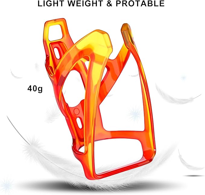 Bike Water Bottle Holder with Screws Lightweight Cycling Bicycle Water Bottle Holder for Road, Mountain Bike (Red Yellow)
