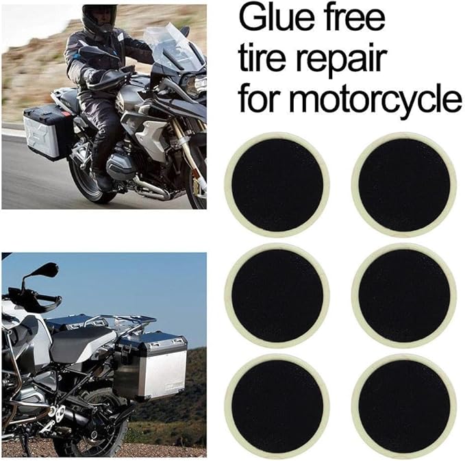 24Pcs Black Bike Tire Patch Kit,Glueless Bike Repair Patch, Round Bike Tube Patches, Bike Inner Tube Repair Kit, Bike Patch Kit for Road and Mountain Bikes Tire Repair Kits, Cycling Tires Tubes
