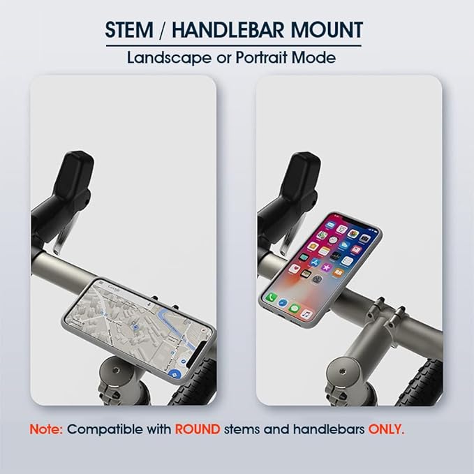 sincetop Bike Phone Mount, Secure Lock & Quick Release Bike Cell Phone Holder - Aluminum Stem/Handlebar Phone Mount for Bicycle/MTB/Scooter, Motorcycle Phone Holder for iPhone and 4"-7.3" Smartphones
