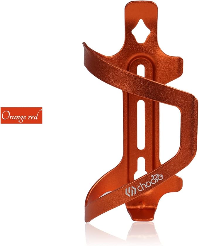 Chooee Mountain Bike Water Bottle Cage, Aluminum Bicycle Water Bottle Holder for Road Bikes Orange 2-Pack